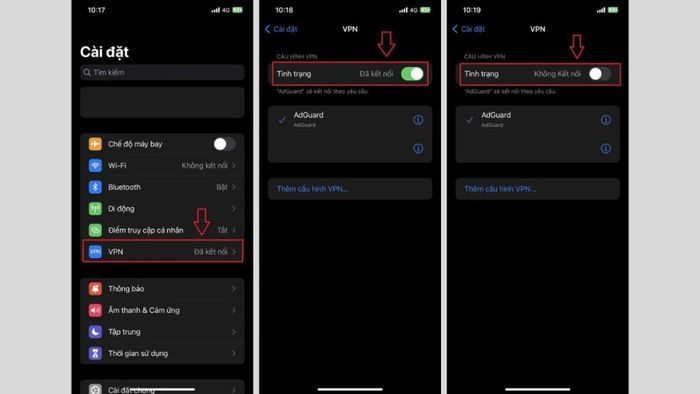 Cách tắt VPN trên iPhone